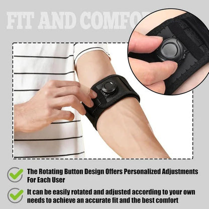 Tutore regolabile per gomito a compressione con manopola di regolazione per supporto e comfort