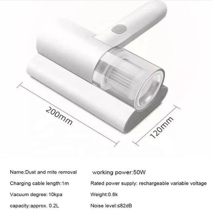 Aspirapolvere portatile per letto con luce UV e funzionamento senza fili