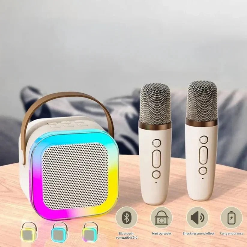 Sistema karaoke wireless con microfono integrato e connettività Bluetooth