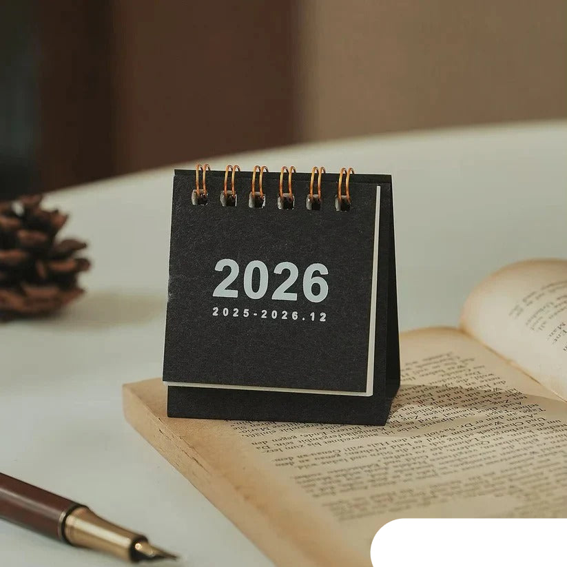 Calendario da tavolo 2026 con layout di pianificazione quotidiana