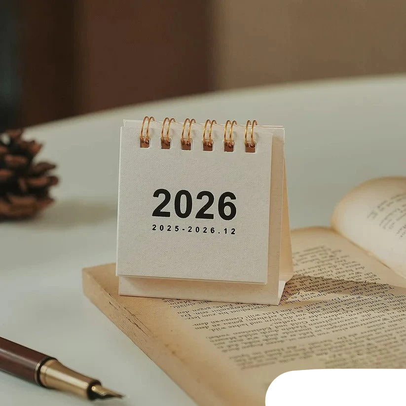 Calendario da tavolo 2026 con layout di pianificazione quotidiana