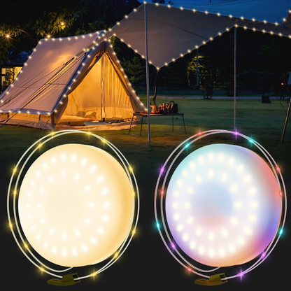 Luci natalizie da esterno ricaricabili tramite USB – Bianco caldo e multicolore