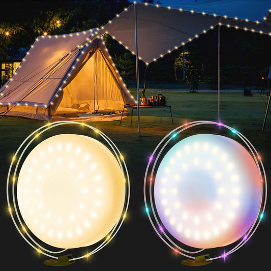 Luci natalizie da esterno ricaricabili tramite USB – Bianco caldo e multicolore