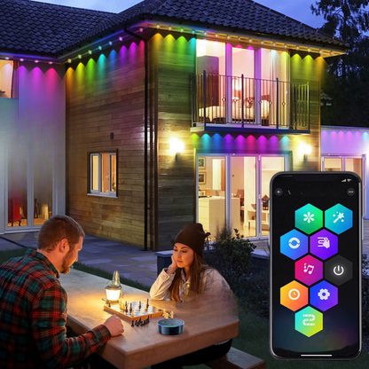 Luci natalizie LED intelligenti per esterni RGB – WiFi impermeabili