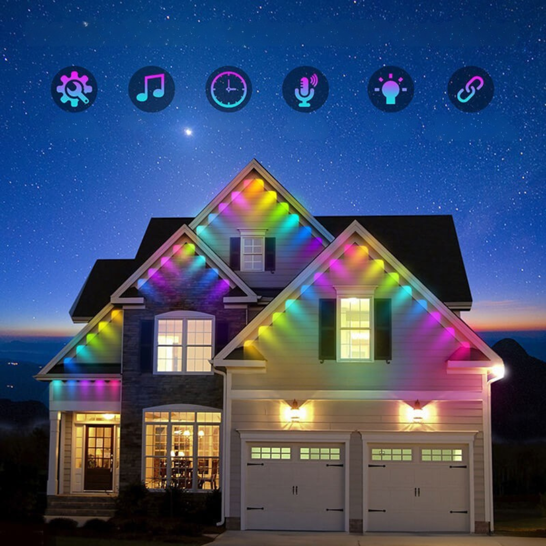 Luci natalizie LED intelligenti per esterni RGB – WiFi impermeabili