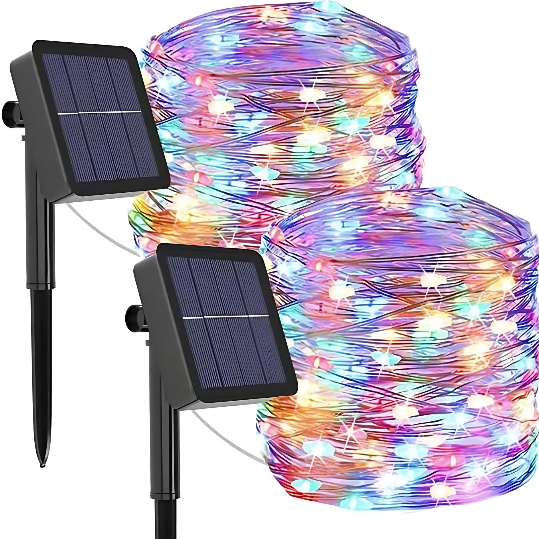 Luci LED solari a filo per fate – Decorazioni natalizie da esterno impermeabili
