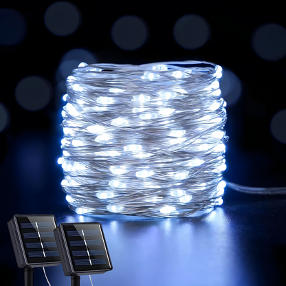 Luci LED solari a filo per fate – Decorazioni natalizie da esterno impermeabili
