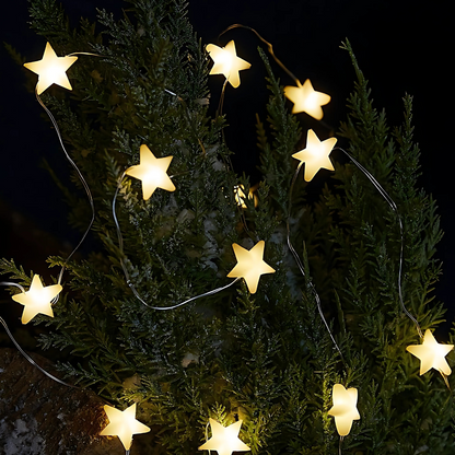 Luci LED natalizie a forma di stella – Ghirlanda luminosa con timer automatico