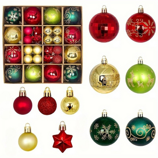 Palline di Natale in plastica infrangibili – Set di eleganti decorazioni per l'albero