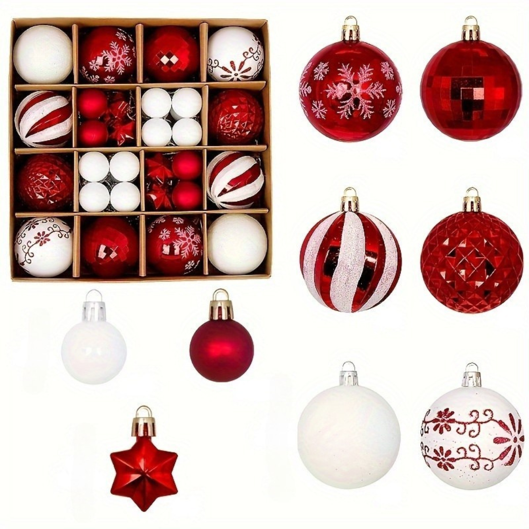 Palline di Natale in plastica infrangibili – Set di eleganti decorazioni per l'albero