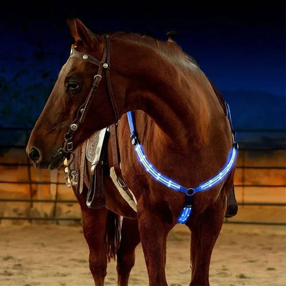 Collare toracico illuminato a LED per cavalli