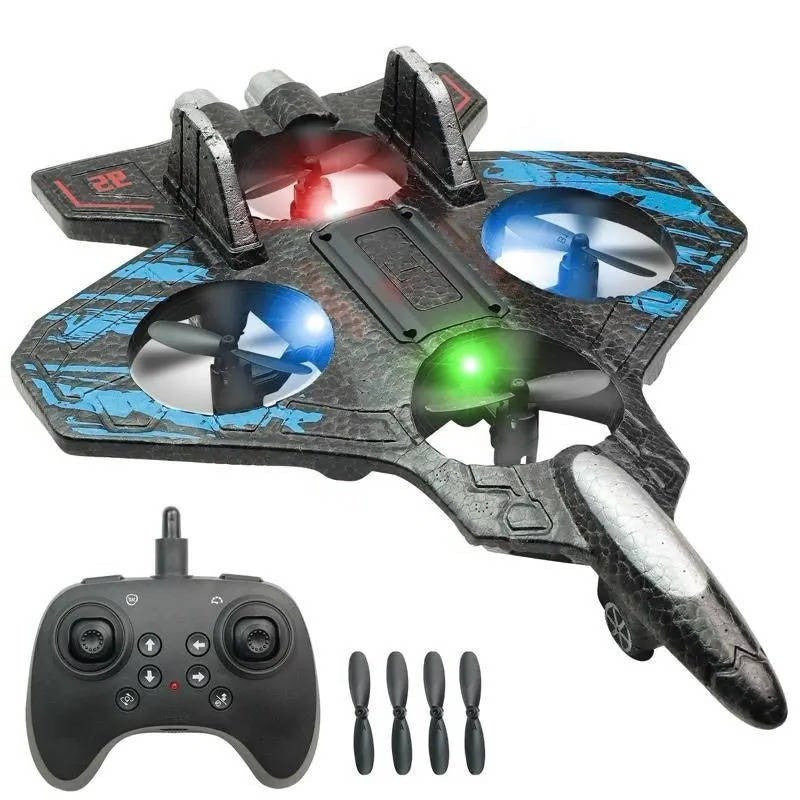 Aereo RC da acrobazie giocattolo con capovolgimenti a 360° e luci LED per bambini