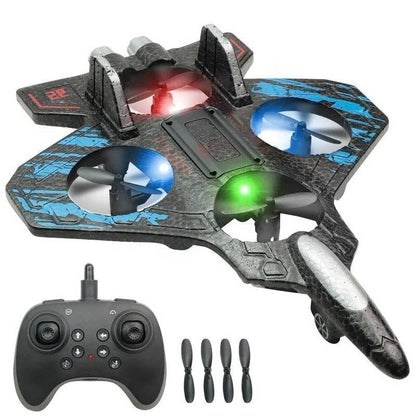 Aereo RC da acrobazie giocattolo con capovolgimenti a 360° e luci LED per bambini