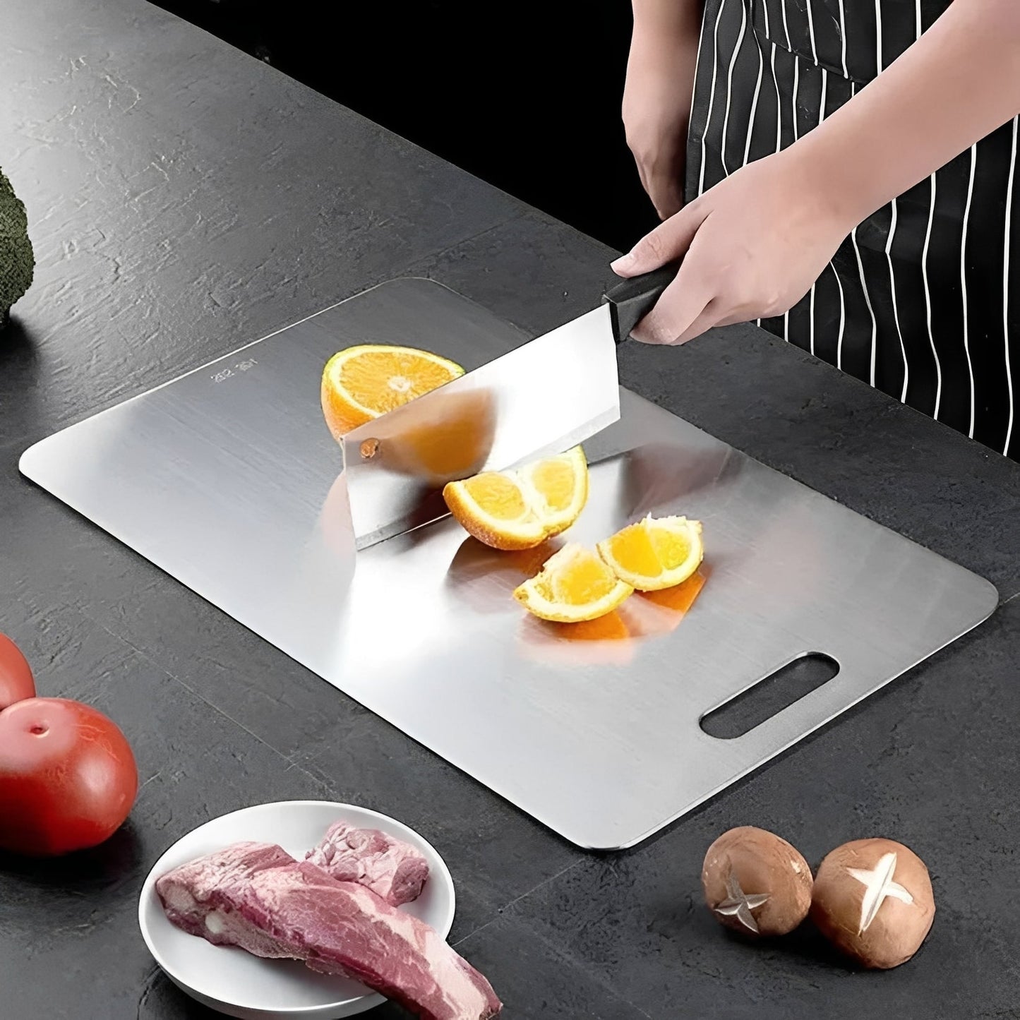 Tagliere da cucina in acciaio inossidabile per carne, verdure e frutta