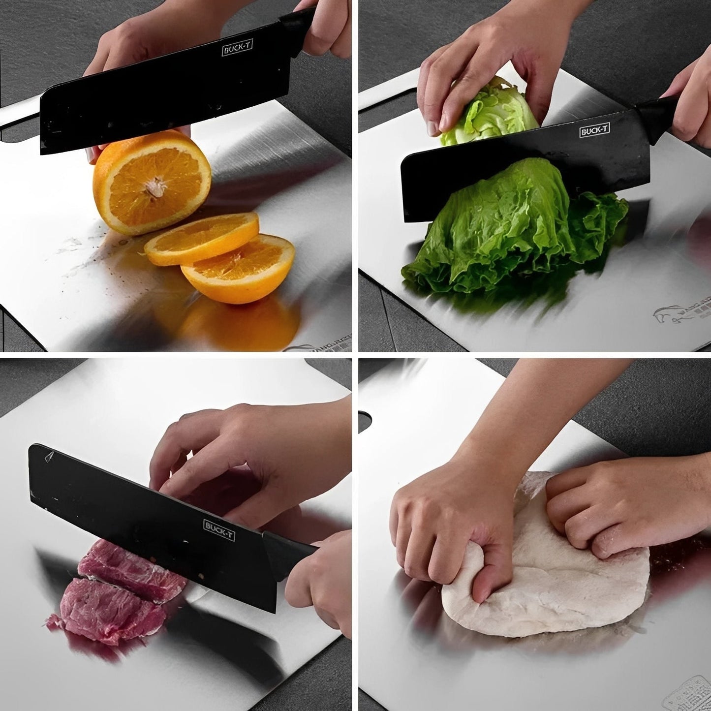 Tagliere da cucina in acciaio inossidabile per carne, verdure e frutta