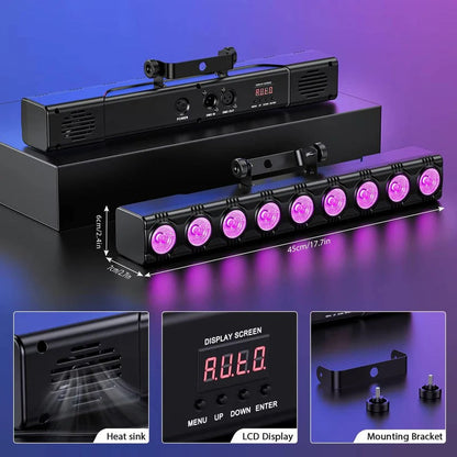 Barra LED wash RGBW da 36 W, uplight DMX da palco per DJ con telecomando per feste