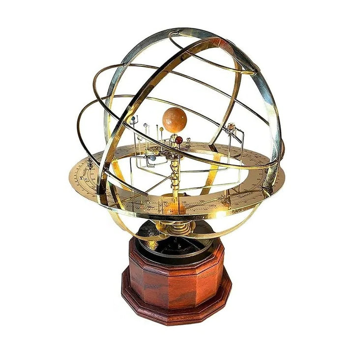 Replica Meccanica Artigianale del Sistema Solare in Ottone (5 Pianeti)
