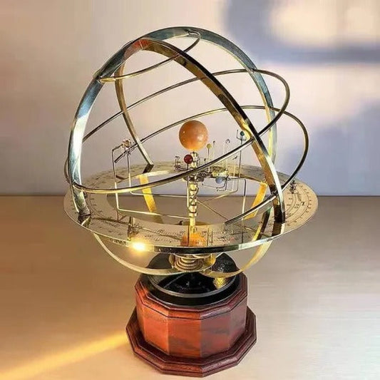 Replica Meccanica Artigianale del Sistema Solare in Ottone (5 Pianeti)