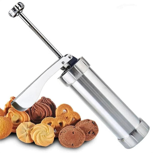 Set di presse per biscotti in alluminio con 20 forme a disco e 4 ugelli da piping