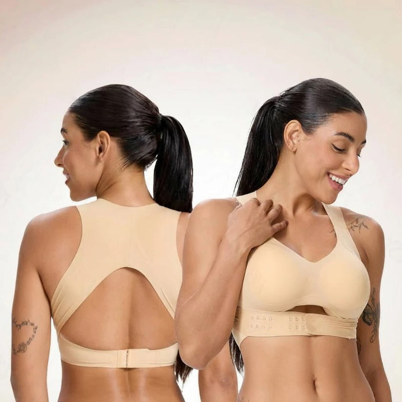 Reggiseno sportivo senza fili a copertura totale con sostegno posturale e design traspirante per lo yoga