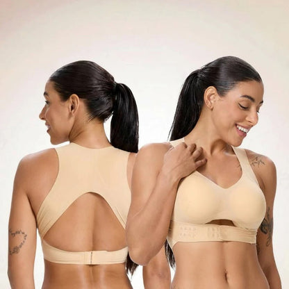 Reggiseno sportivo senza fili a copertura totale con sostegno posturale e design traspirante per lo yoga