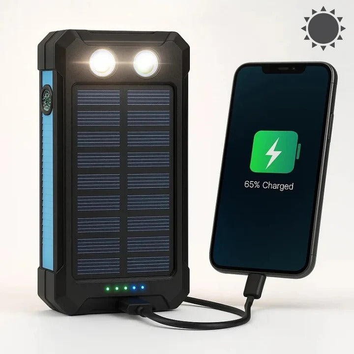 Caricabatterie solare per power bank con design impermeabile