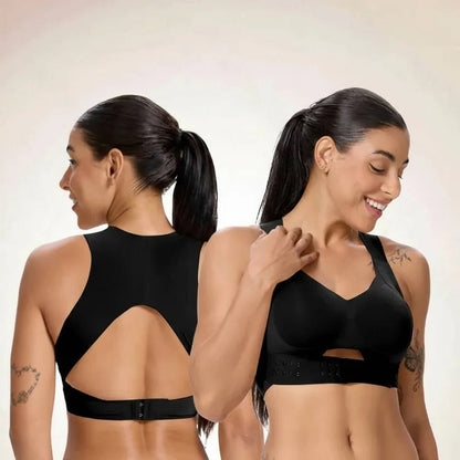 Reggiseno sportivo senza fili a copertura totale con sostegno posturale e design traspirante per lo yoga