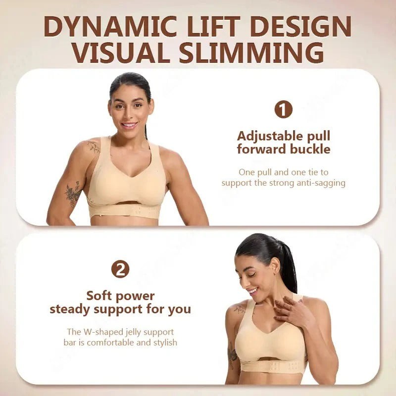Reggiseno sportivo senza fili a copertura totale con sostegno posturale e design traspirante per lo yoga