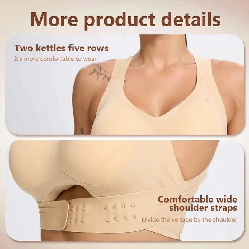 Reggiseno sportivo senza fili a copertura totale con sostegno posturale e design traspirante per lo yoga