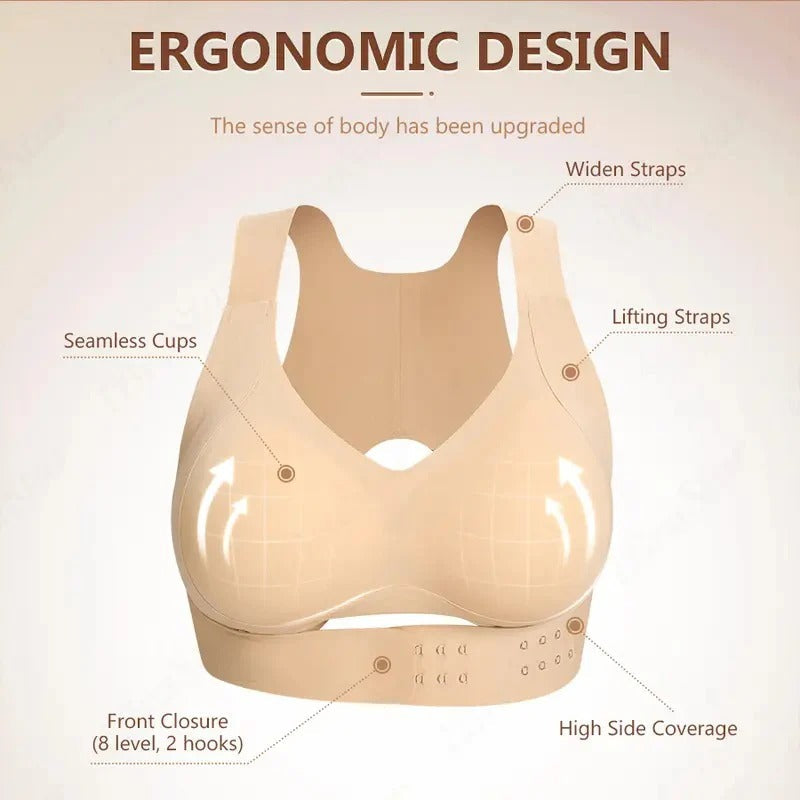 Reggiseno sportivo senza fili a copertura totale con sostegno posturale e design traspirante per lo yoga