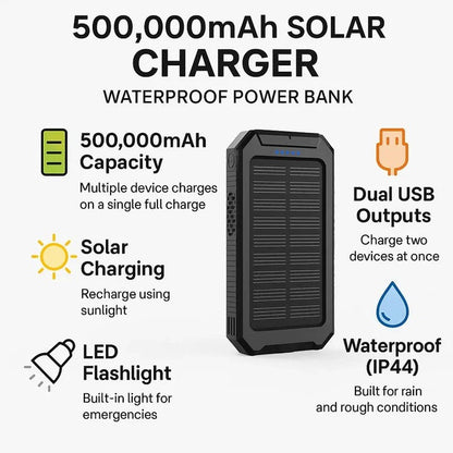 Caricabatterie solare per power bank con design impermeabile