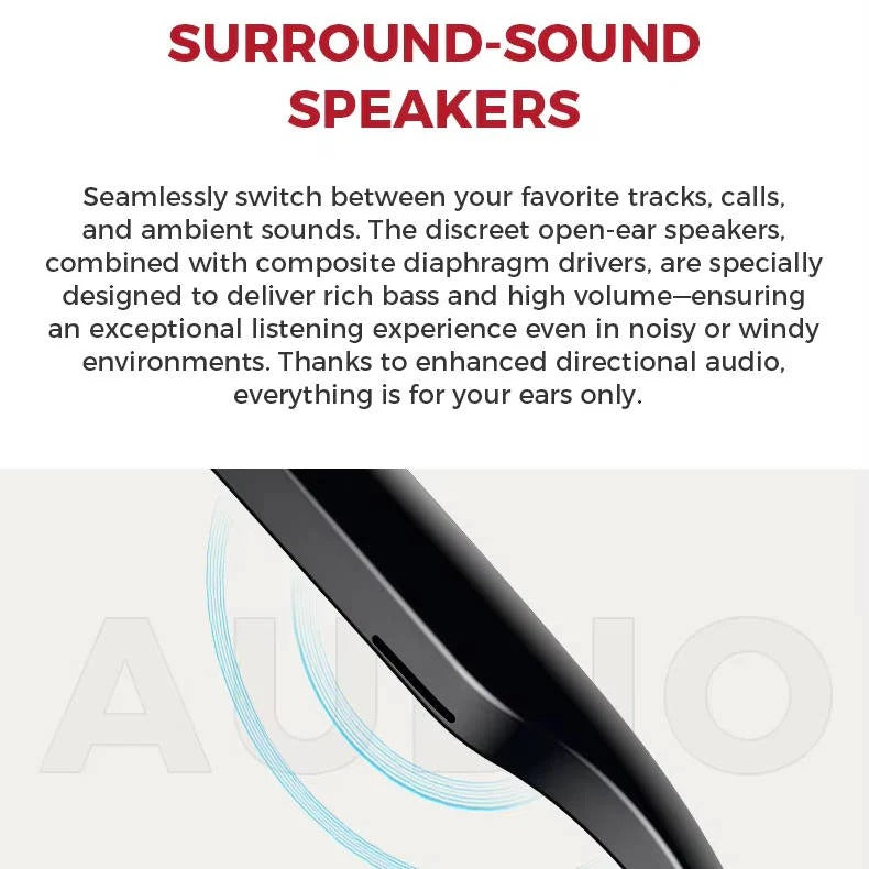 Occhiali intelligenti con videocamera integrata e audio Bluetooth