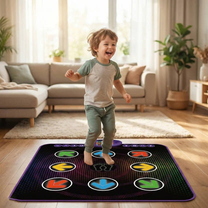 Tappetino da ballo Bluetooth con luci LED e pad di gioco musicale elettronico per bambini