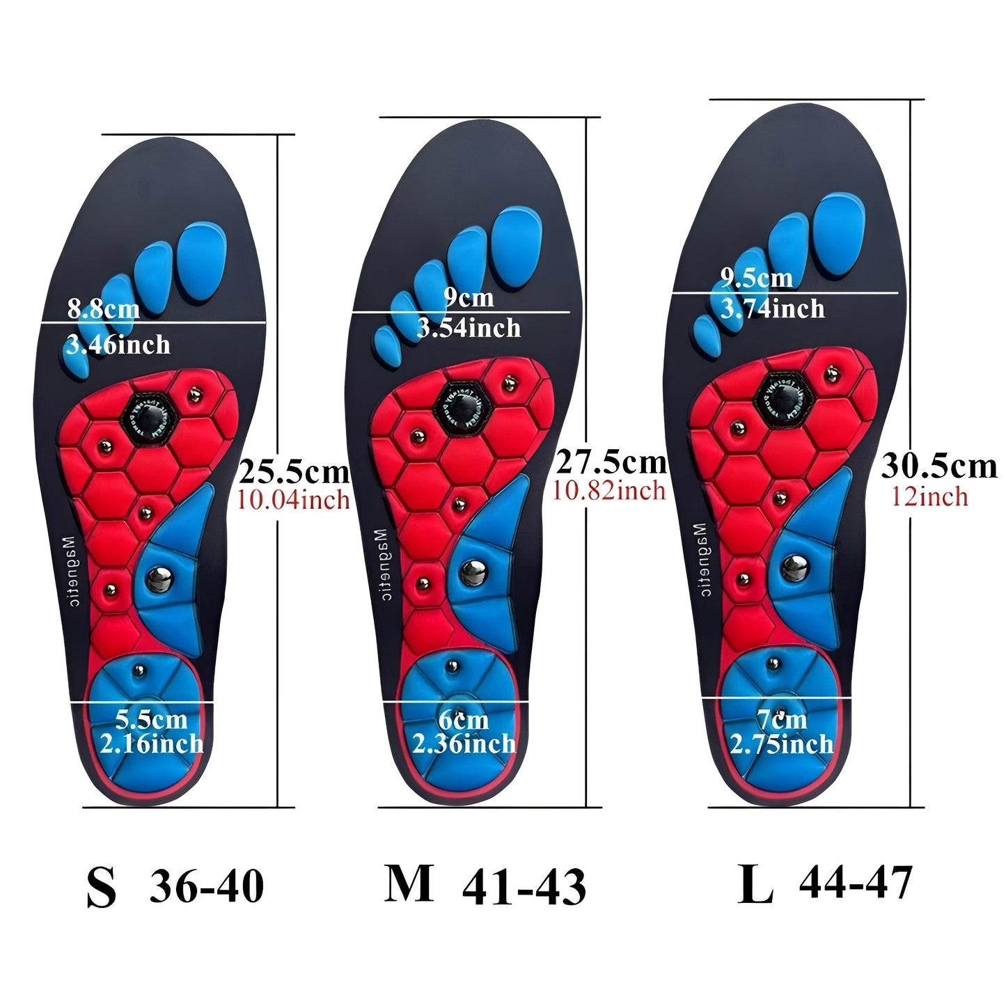 Plantari magnetici confortevoli con imbottitura e supporto dell'arco plantare