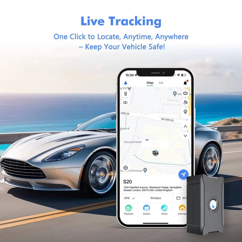 Dispositivo di localizzazione GPS wireless per veicoli con SIM IoT, geocerca e avvisi