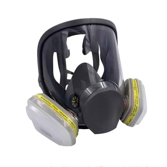 Maschera respiratoria facciale completa con lente antinebbia e guarnizione in silicone