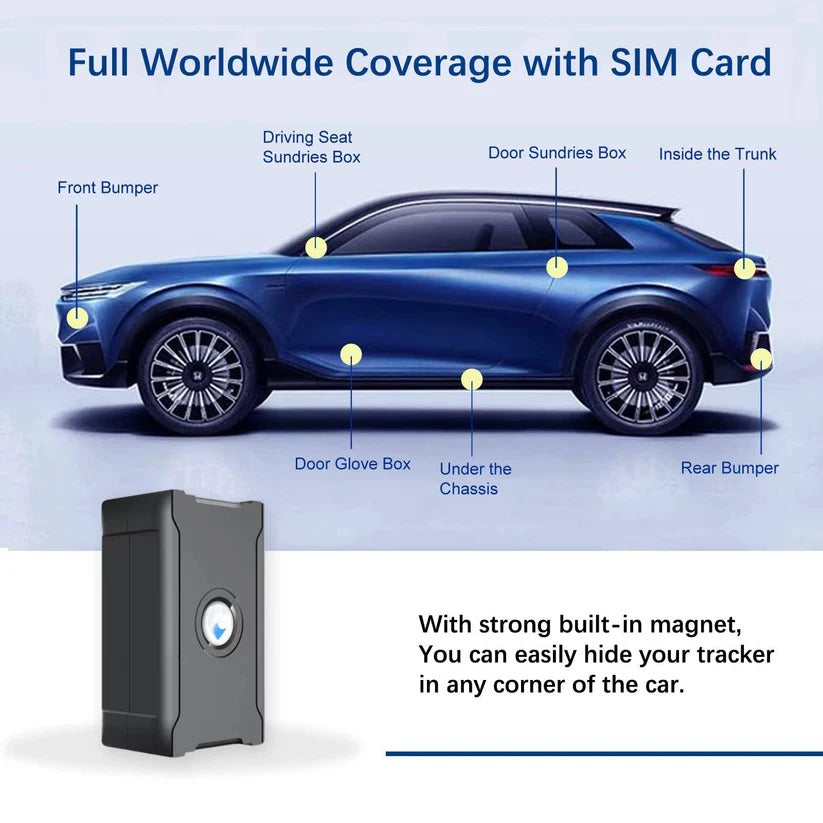 Dispositivo di localizzazione GPS wireless per veicoli con SIM IoT, geocerca e avvisi