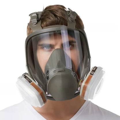 Maschera respiratoria facciale completa con lente antinebbia e guarnizione in silicone