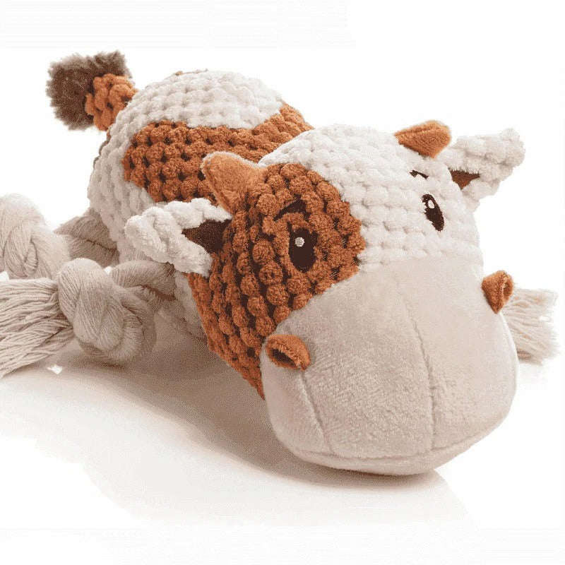 Giocattolo in peluche per cani con effetto scricchiolio e masticabile