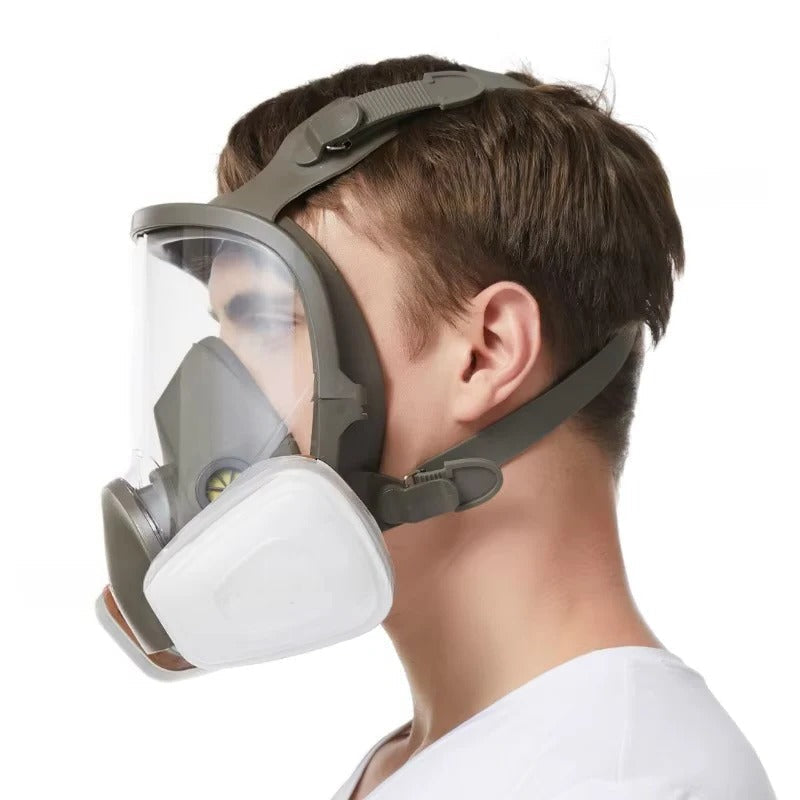 Maschera respiratoria facciale completa con lente antinebbia e guarnizione in silicone