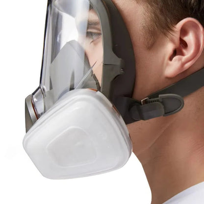 Maschera respiratoria facciale completa con lente antinebbia e guarnizione in silicone