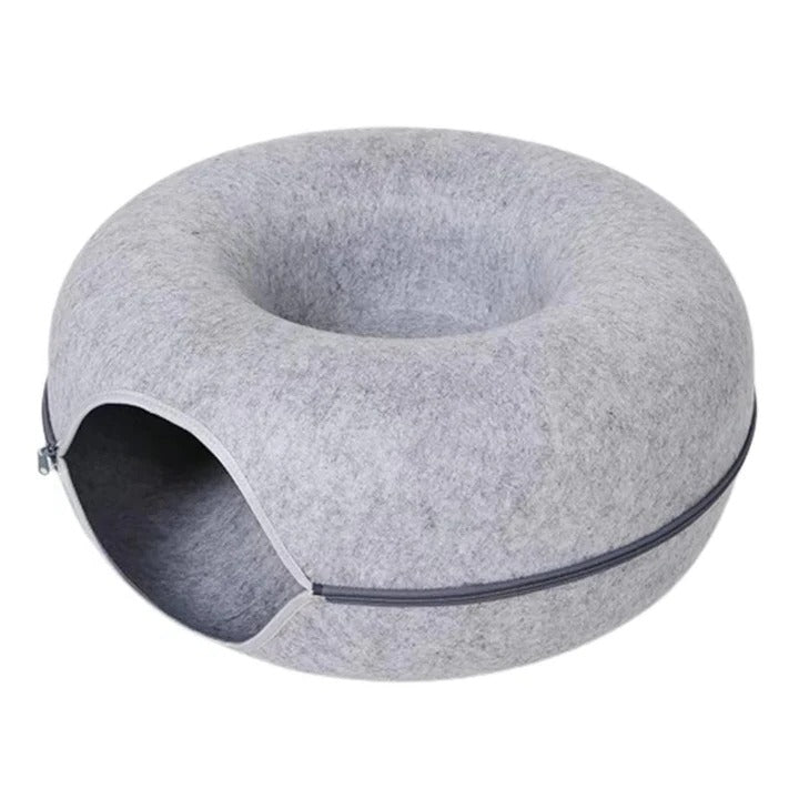 Cuccia per gatto rotonda a ciambella con cuscino in peluche