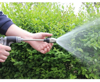 Ugello per tubo da giardino in acciaio inossidabile con manico lungo e diverse modalità di spruzzo