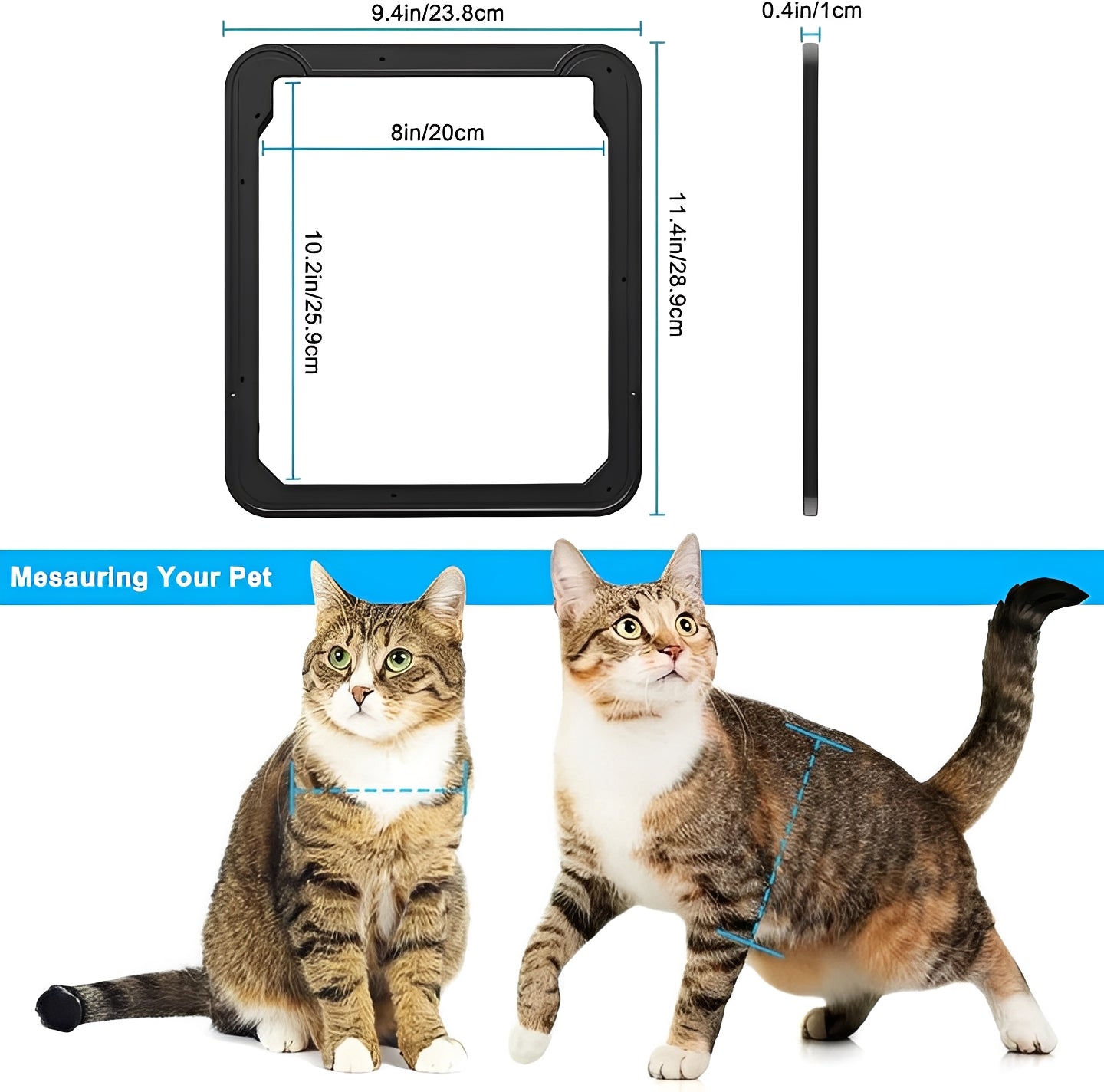 Inserto per porta con zanzariera per animali domestici con sportello in rete per cani e gatti