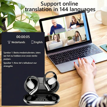 Auricolari wireless per traduzione con audio Hi-Fi e 144 lingue