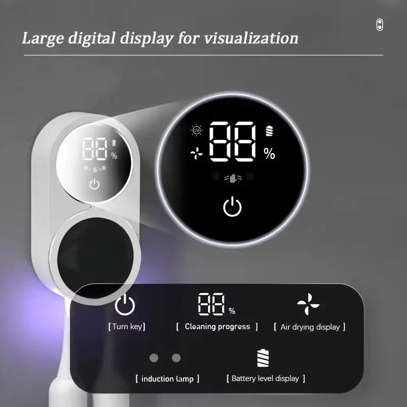 Portaspazzolino UV da parete con sensore senza contatto