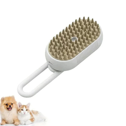 Spazzola per la toelettatura degli animali domestici con spray di vapore e pettine per la rimozione dei peli