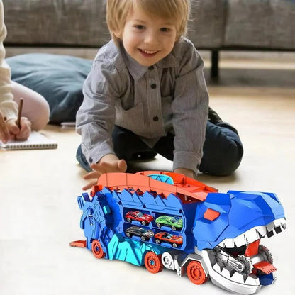 Camion giocattolo a tema dinosauro per bambini con funzione pull-back