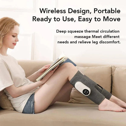 Massaggiatore per gambe a compressione d'aria senza fili con riscaldamento e telecomando