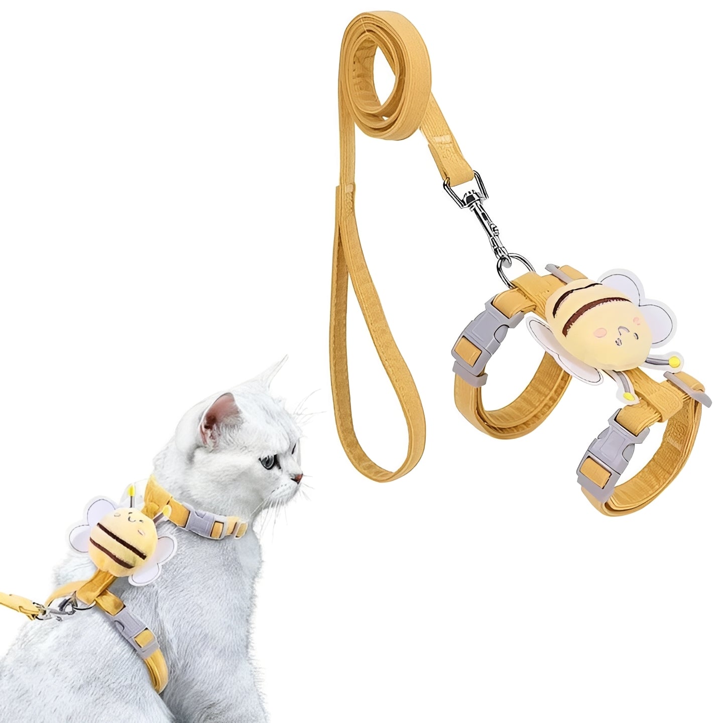 Imbracatura e collare per gatto con cinturini regolabili